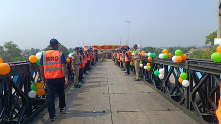 विक्रमशिला सेतु के जीर्णोद्धार पर बीआरओ ने बिहार पुल निगम के अधिकारियों को सम्मानित किया