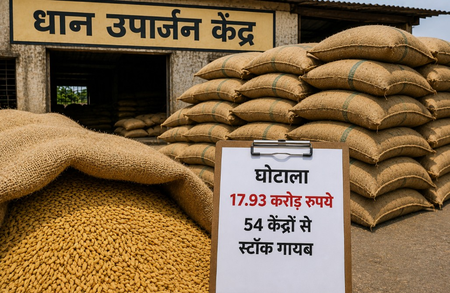 छत्तीसगढ़ महासमुंद में 17.93 करोड़ का धान घोटाला, 54 केंद्रों से स्टॉक गायब छत्तीसगढ़ महासमुंद में 17.93 करोड़ का धान घोटाला, 54 केंद्रों से स्टॉक गायब