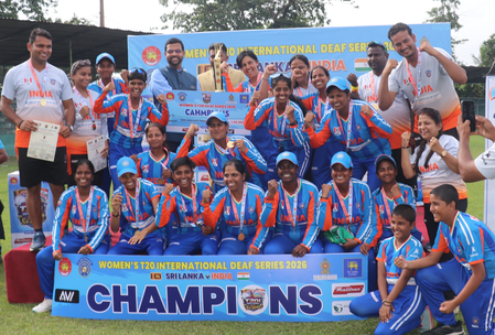 Indian Women’s Deaf Cricket Team secures historic win against SL in maiden international T20 tour (ld) Indian Women’s Deaf Cricket Team secures historic win against SL in maiden international T20 tour (ld)