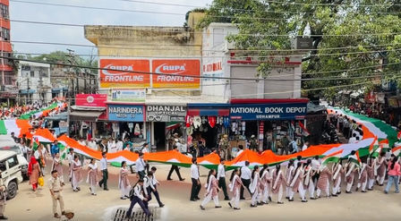 आर्टिकल 370 हटाए जाने के सात साल  जम्मू-कश्मीर के उधमपुर में निकली भव्य तिरंगा रैली