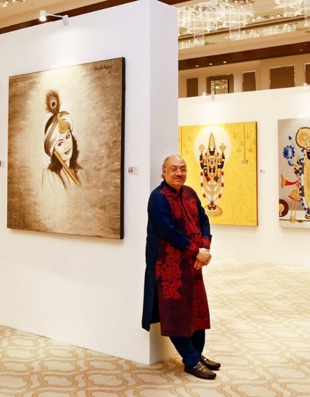 पद्मश्री कन्हाई कैनवास की सोने और कीमती रत्नों से सजावट, कृष्ण भक्ति की अनूठी मिसाल पद्मश्री कन्हाई कैनवास की सोने और कीमती रत्नों से सजावट, कृष्ण भक्ति की अनूठी मिसाल