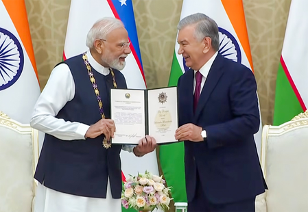 प्रधानमंत्री को उज्बेकिस्तान ने दिया सर्वोच्च सम्मान, पीएम बोले-ओली दराजली दोस्तलिक ऑर्डर हमारे अटूट रिश्ते को समर्पित