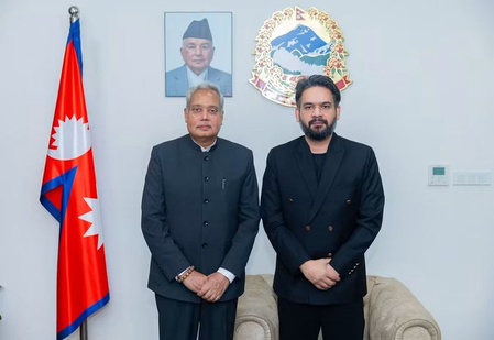 नेपाल के प्रधानमंत्री बालेन शाह से भारतीय राजदूत नवीन श्रीवास्तव की विदाई मुलाकात नेपाल के प्रधानमंत्री बालेन शाह से भारतीय राजदूत नवीन श्रीवास्तव की विदाई मुलाकात