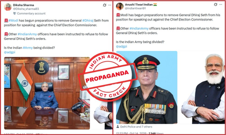 भारतीय सेना ने जनरल धीरज सेठ को हटाए जाने के दावे को किया खारिज, बताया पाकिस्तान का दुष्प्रचार