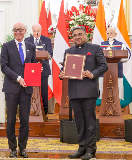 भारत-ऑस्ट्रिया के बीच कई डील पर लगी मुहर, खाद्य सुरक्षा और रक्षा सहयोग समेत अन्य क्षेत्रों में सहयोग पर बनी बात