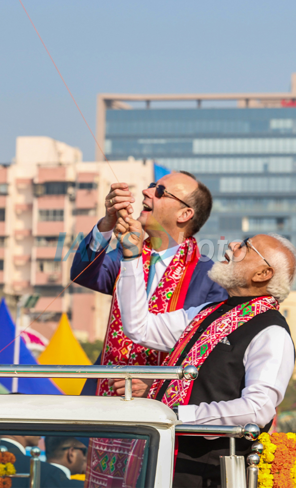 PM Modi and German Chancellor Merz Attend International Kite Festival in Ahmedabad