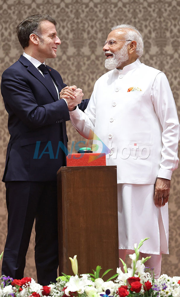 PM Modi and French President Macron attend Press meet