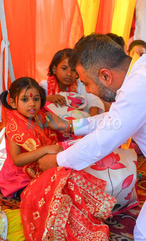 Kanjak Pujan During Vasantik Navratri at Jhandewalan Mandir