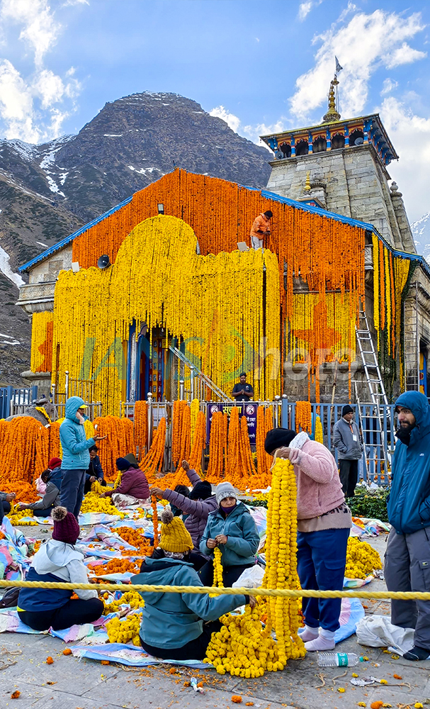 Kedarnath temple adorned with flowers ahead of reopening