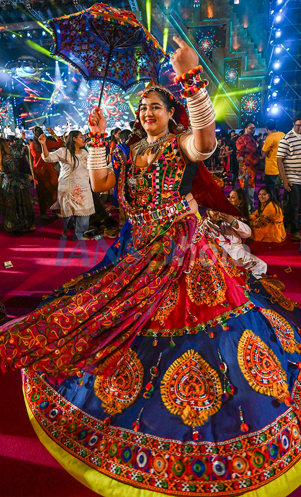 Artists Perform Garba During Navratri Celebrations